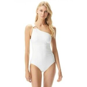Michael Michael Kors One Shoulder Underwire One Piece Swimsuit SZ 4 NWOT White